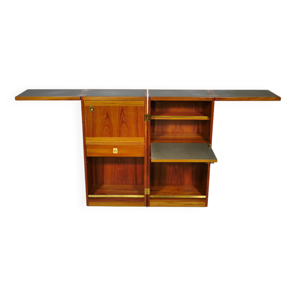 Bar de capitaine en teck du milieu du siècle par Reno Wahl Iversen pour Skovby, années 1960.