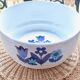 Dish salad bowl 70s porcelain blue flowers