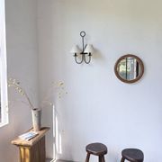 Woven wicker round mirror 1960