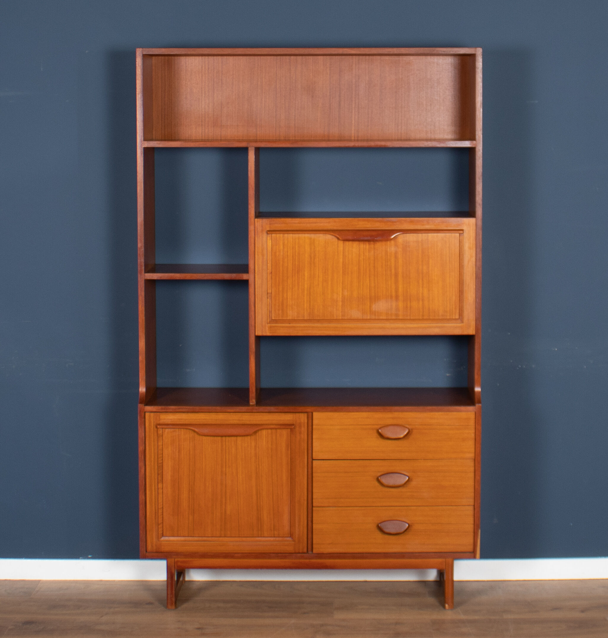 Retro Teak 1960s Stonehill Mid Century Wall Unit Room Divider Shelving