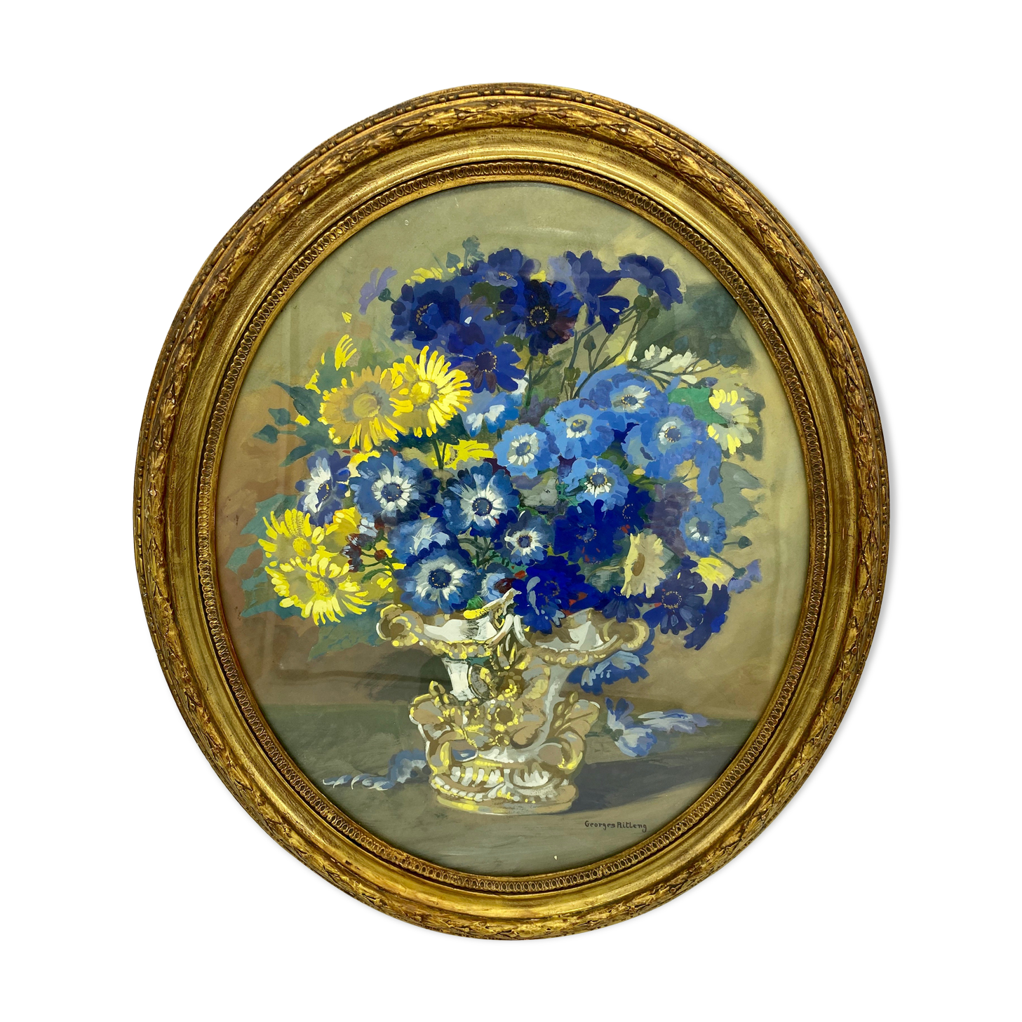 Still life with flowers by Georges Ritleng (1875-1972)