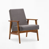Śnieżka armchair from the 1970s./ gray patterned velor