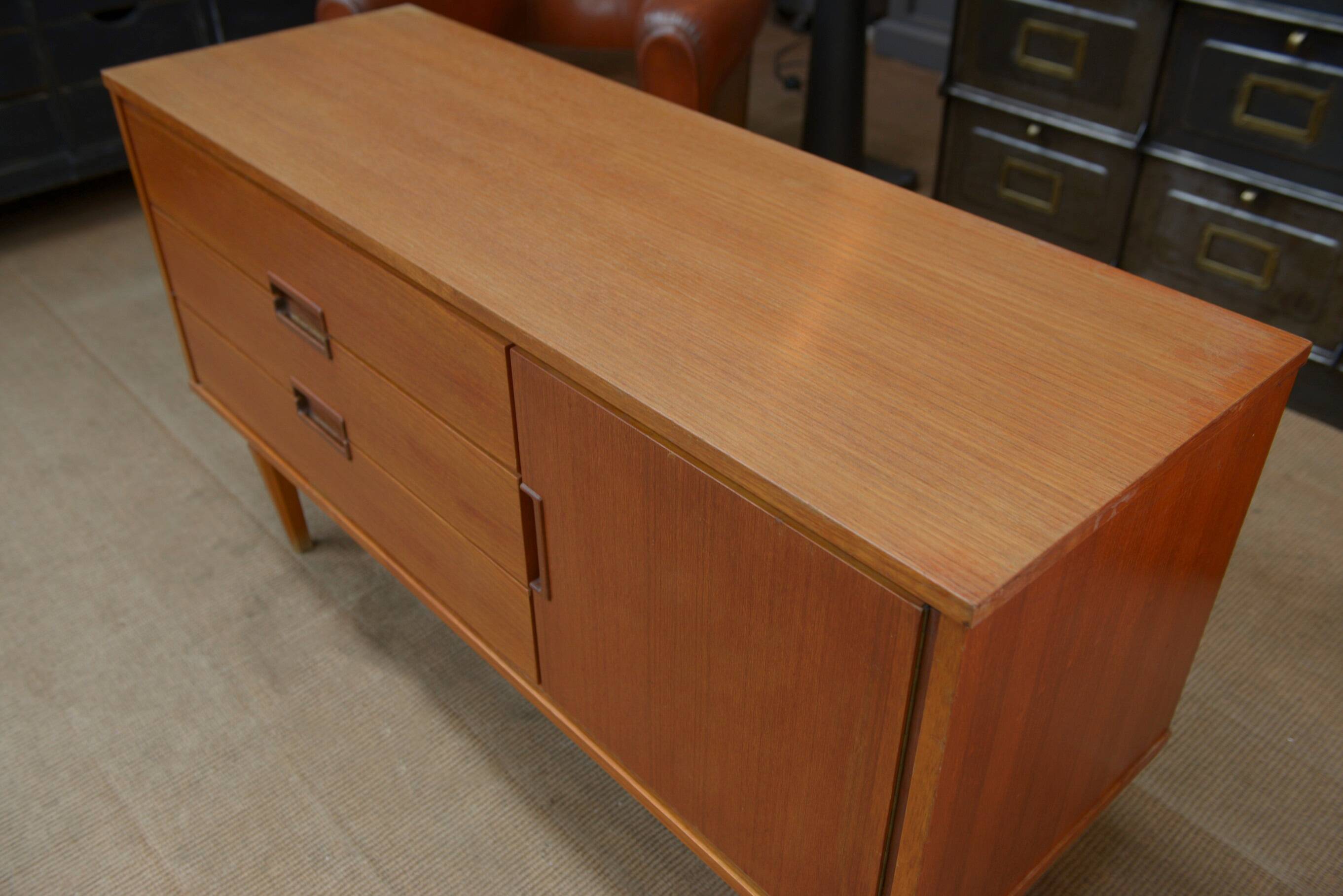 Small vintage teak low cabinet 1960