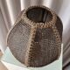 Vintage Woven Table Lamp – Wood & Rattan – 1970s