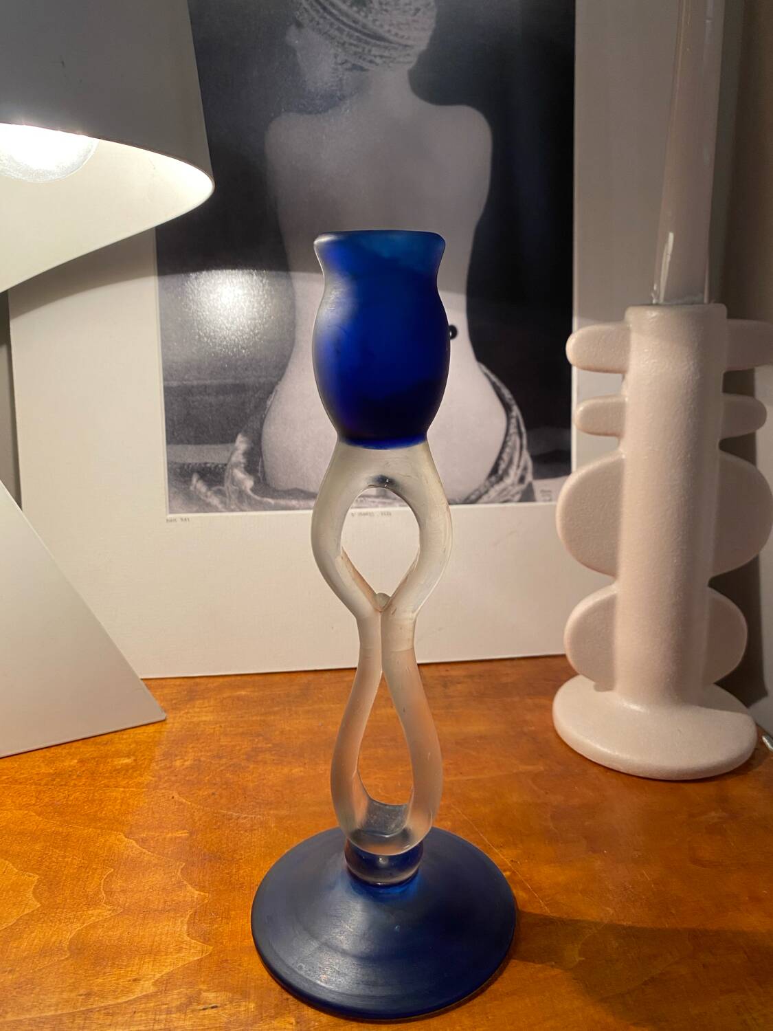 glass candlestick holder