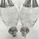Pair of crystal and silver decanters - early 20th century