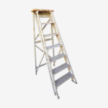 Ancient wooden stepladder