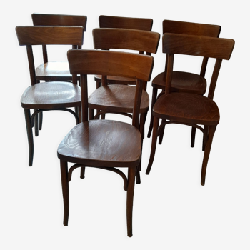 7 bistro chairs thonet czechoslovakia