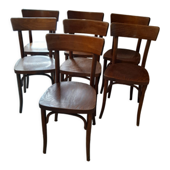 7 bistro chairs thonet czechoslovakia