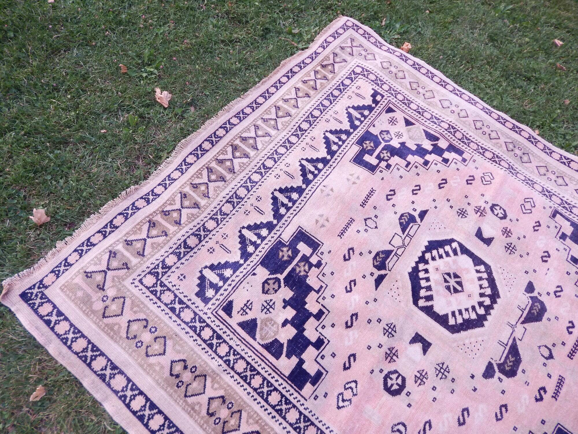 Vintage Turkish rug handmade 162x344 cm