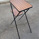 Vintage folding projector table steel and wood 1970