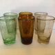 Six asymmetrical glasses with bubbles biot glassware