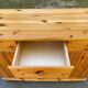 English chest of drawers, solid pine sideboard, 7 drawers and 2 doors