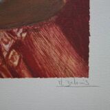 Nancy DELOUIS: Nude from behind, original signed lithograph