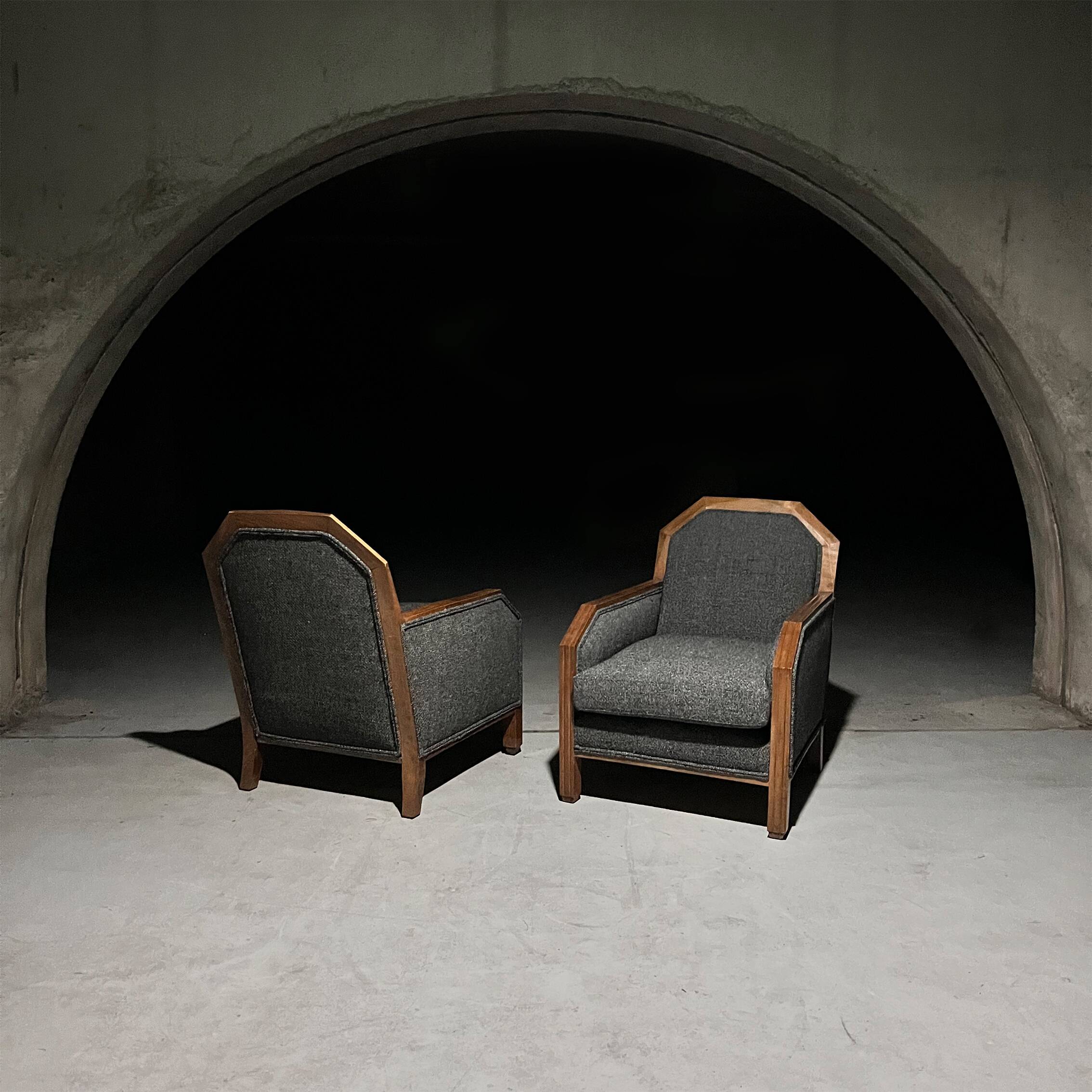 Set of 2 Art Deco Club Chairs, France, 1930s
