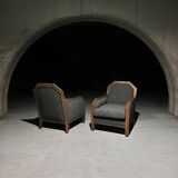 Set of 2 Art Deco Club Chairs, France, 1930s