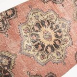 3x13 Pale Red Vintage Runner Rug, 85x388Cm