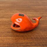 Whale Figurine Ashtray in Ceramic by Ceramica D'Arte, Salerno, Italy, 1970s