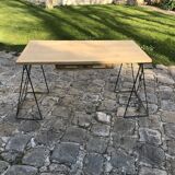 Desk architecture oak and steel design