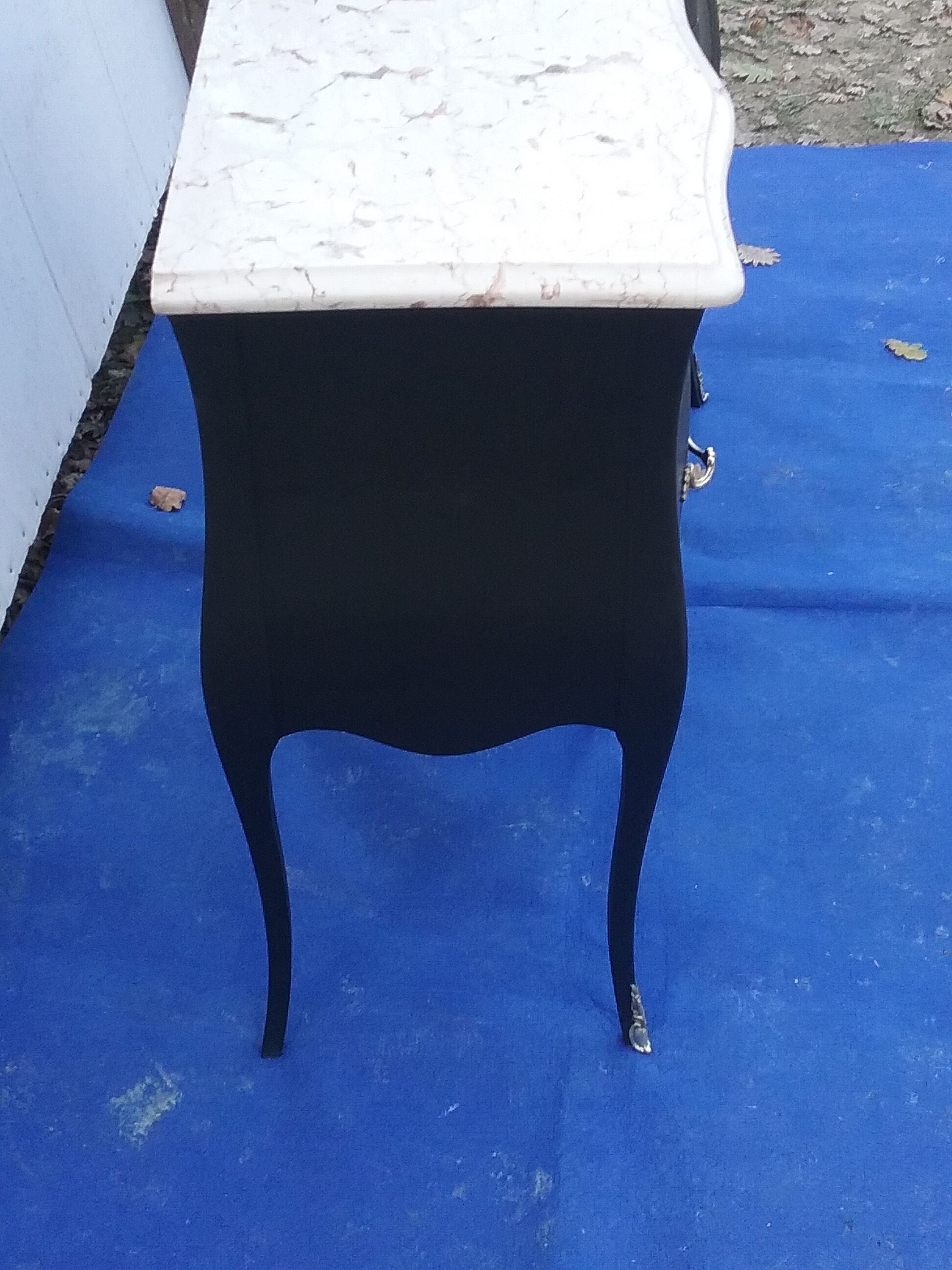 Pair of black L XV style bedside tables