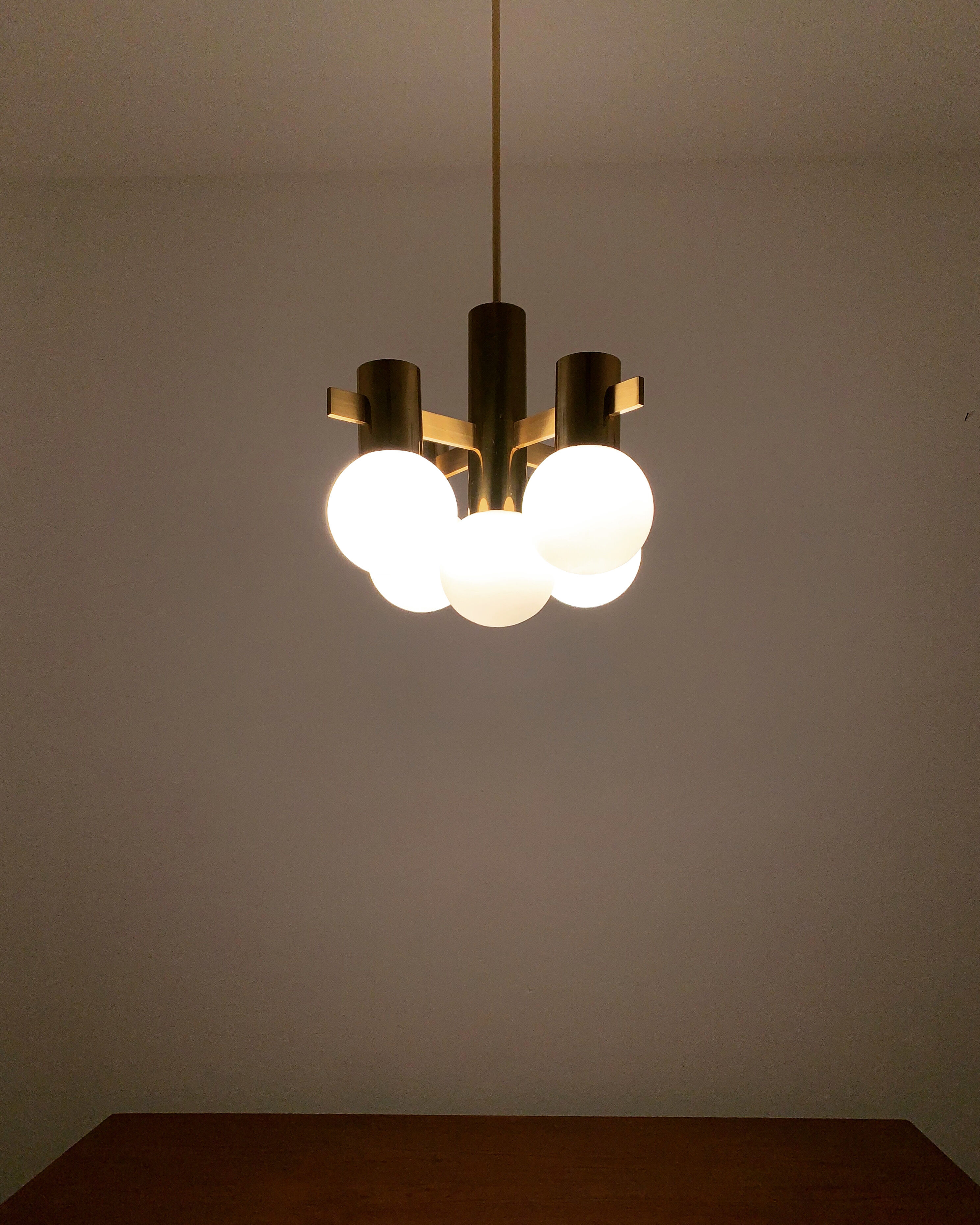 Swedish brass chandelier by Hans Agne Jakobsson