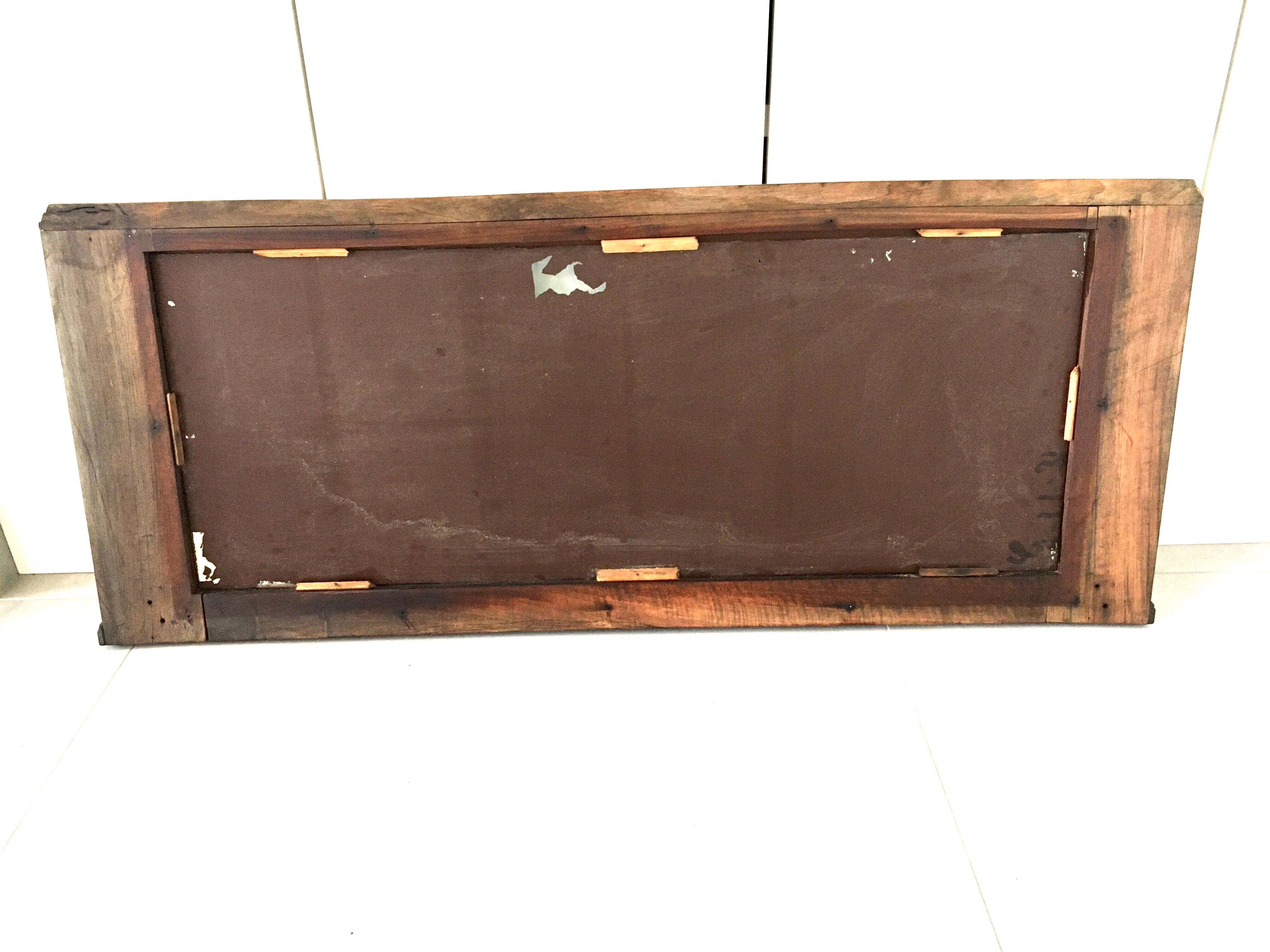 Large vintage mirror 40s oak frame 103x42cm