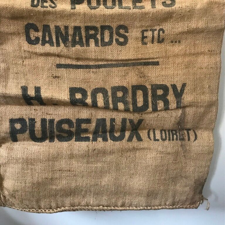 Authentic and old burlap bag 7 FARINE B.B