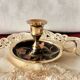 Hand candle holder brass partitioned floral decoration
