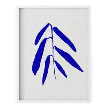 Blue botanical illustration giclee print, 50x70