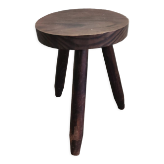 Tabouret bois tripode porte plante vintage