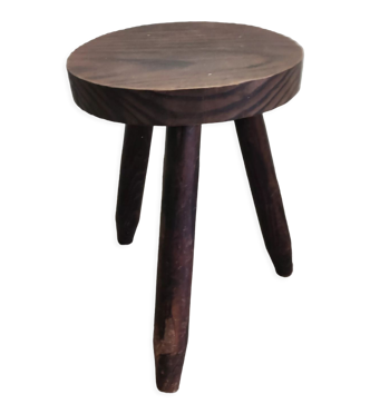 Tabouret bois tripode porte plante vintage
