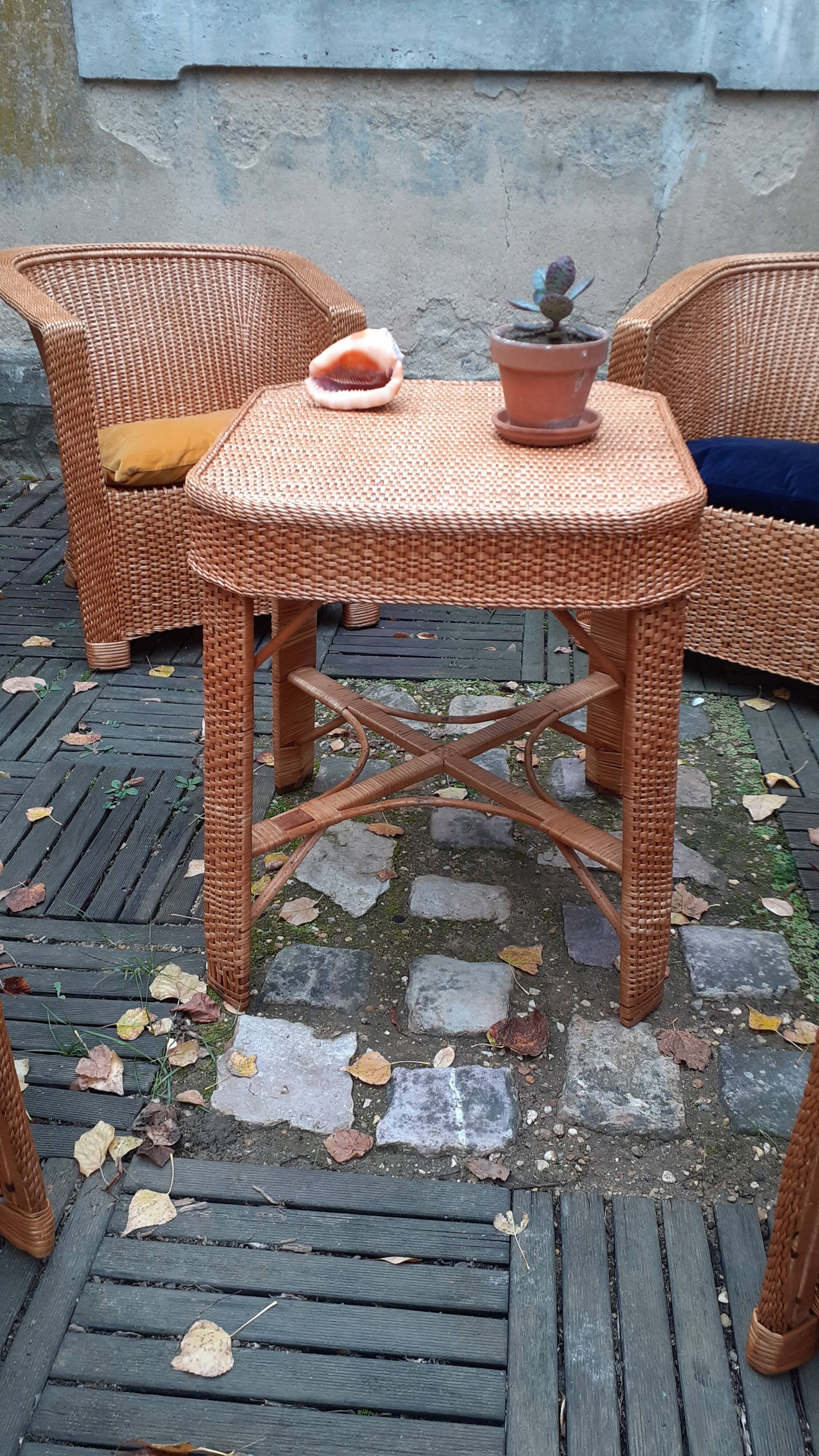 5-piece vintage rattan lounge set 60s