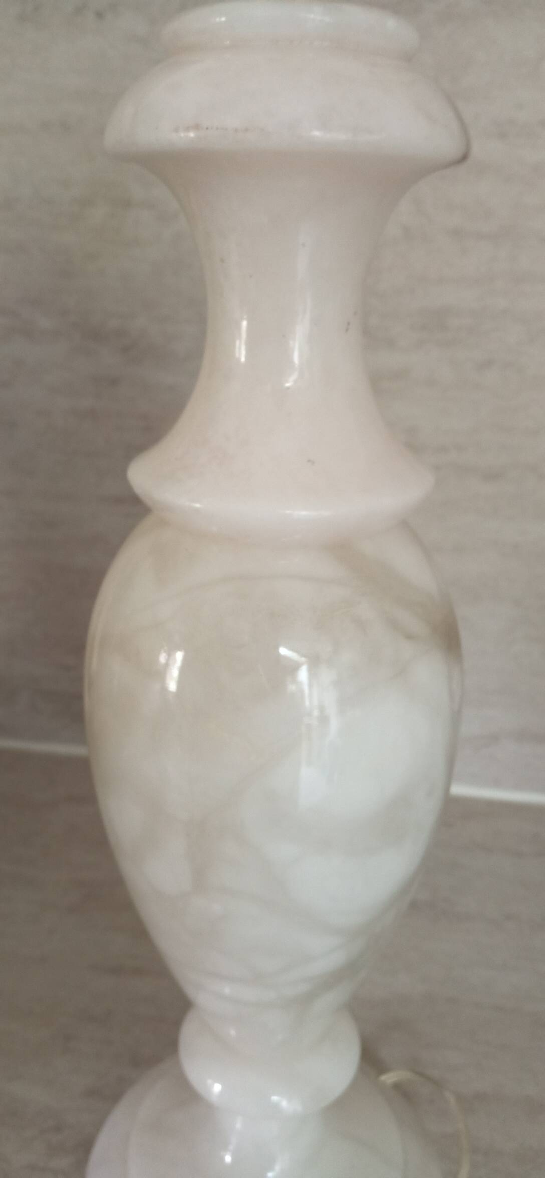 Alabaster baluster lamp base 48 cm