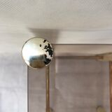 Square metal and smoked glass side table