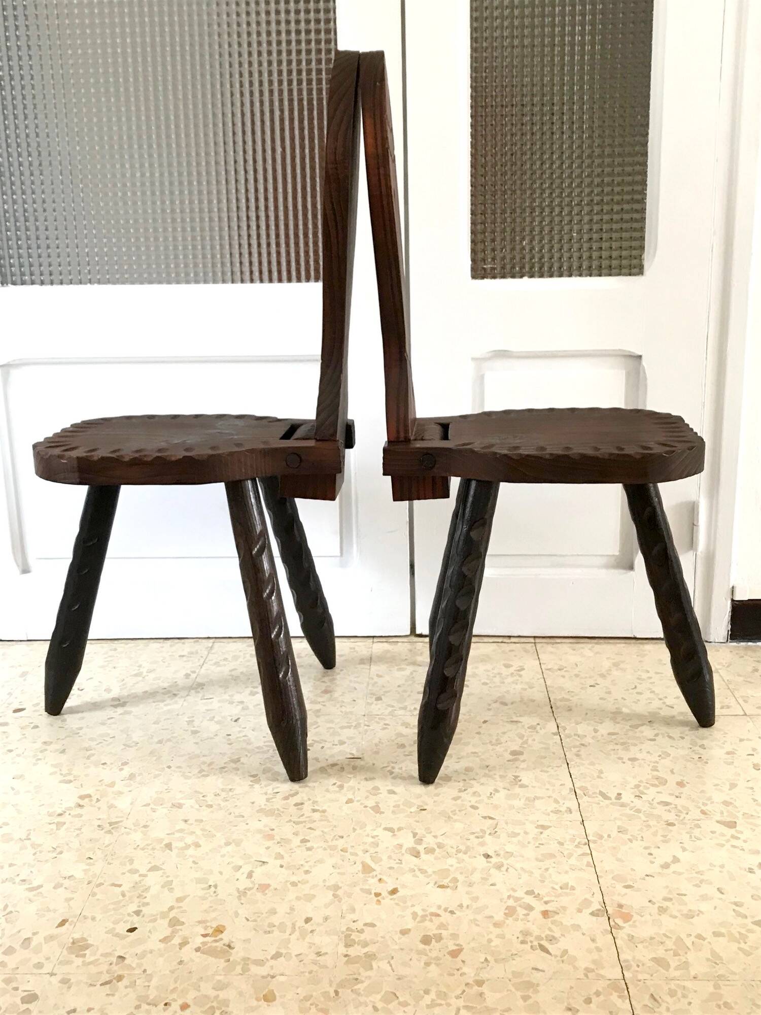 Vintage tripod stools from the 70s