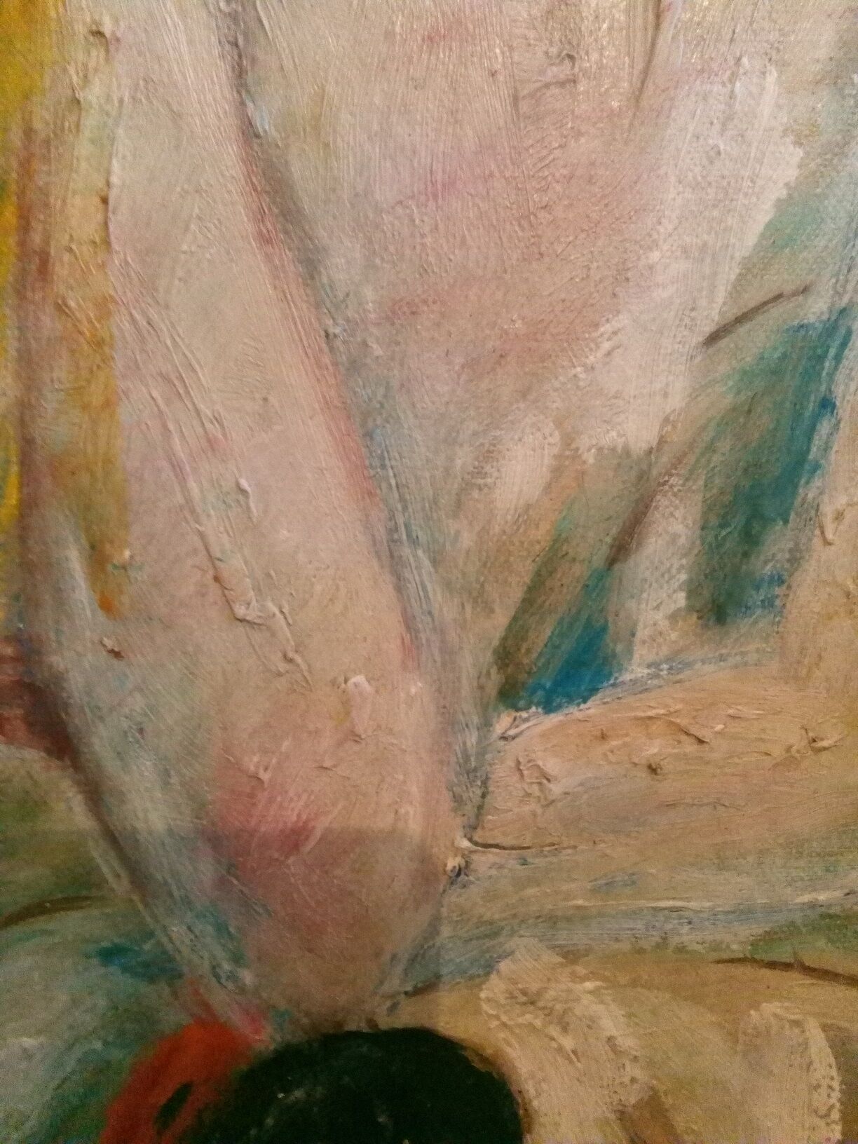 Painting of woman portrait in oil