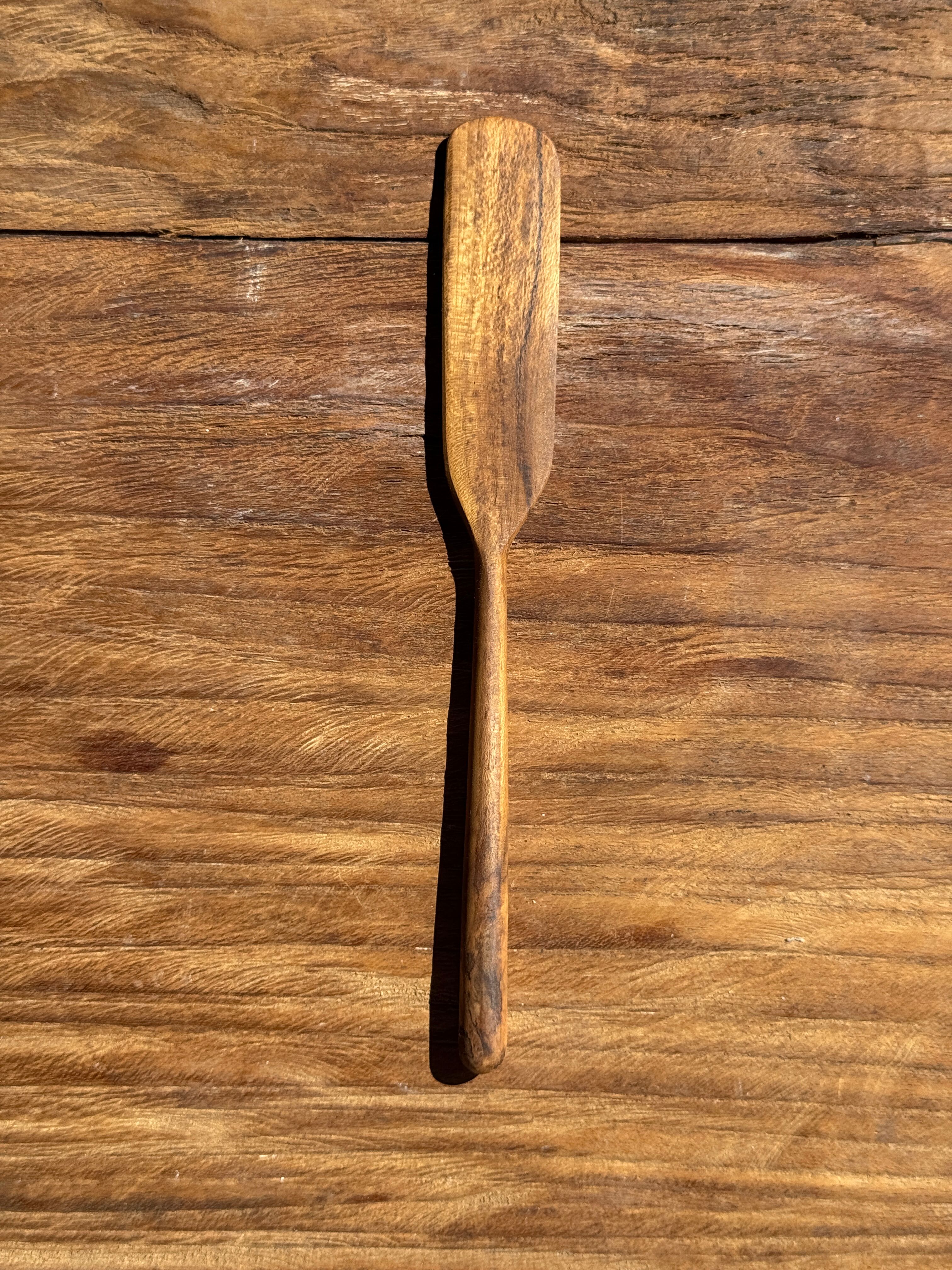 Small spatula, teak spreading knife, Indonesian monoxyle L18 l2.