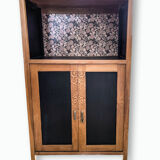 Art Deco style buffet with hydrangea flowers in the background