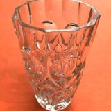 Art Deco Style Faceted Vase Clear Glass Geometric Decor