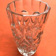 Art Deco Style Faceted Vase Clear Glass Geometric Decor