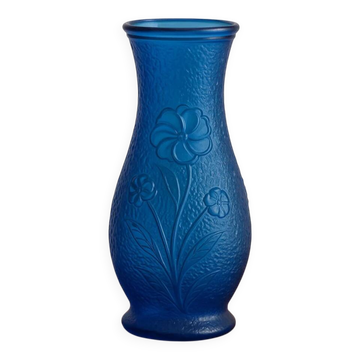 Vase vintage en verre bleu – Constantin – Italie