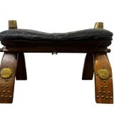 Pouf en bois vintage / banc de chameau / repose-pieds