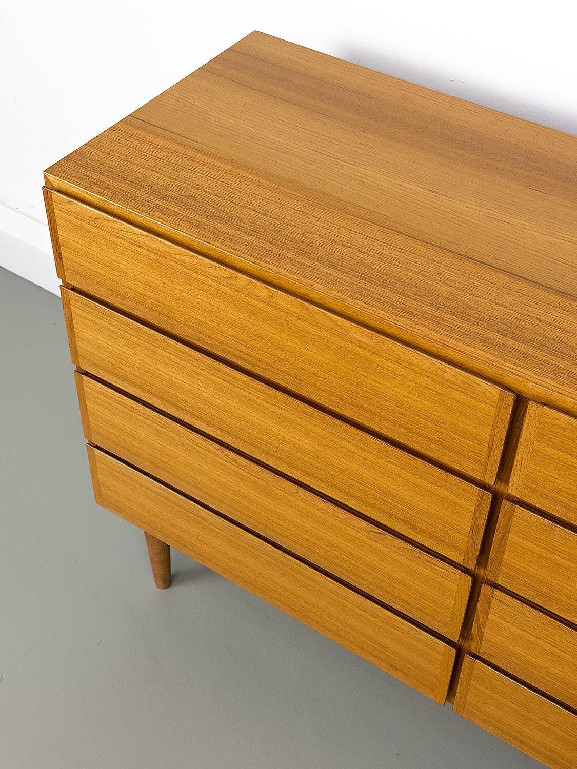 Commode danoise à 8 tiroirs en teck d'Omann Jun, 1970