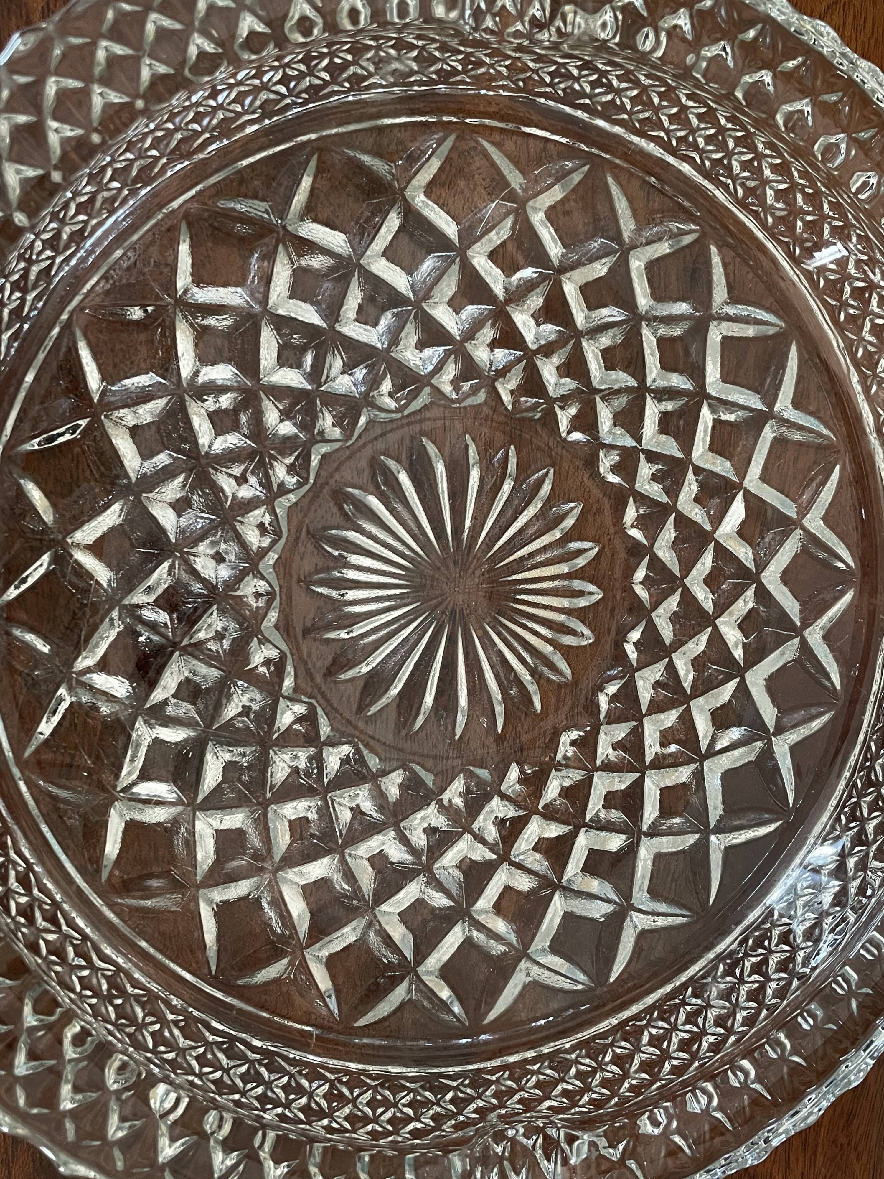 Ashtray empty pockets in cut glass 21,5cm