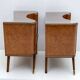 Pair of Art Deco Italian Briar Walnut Bedside Tables, 1930s