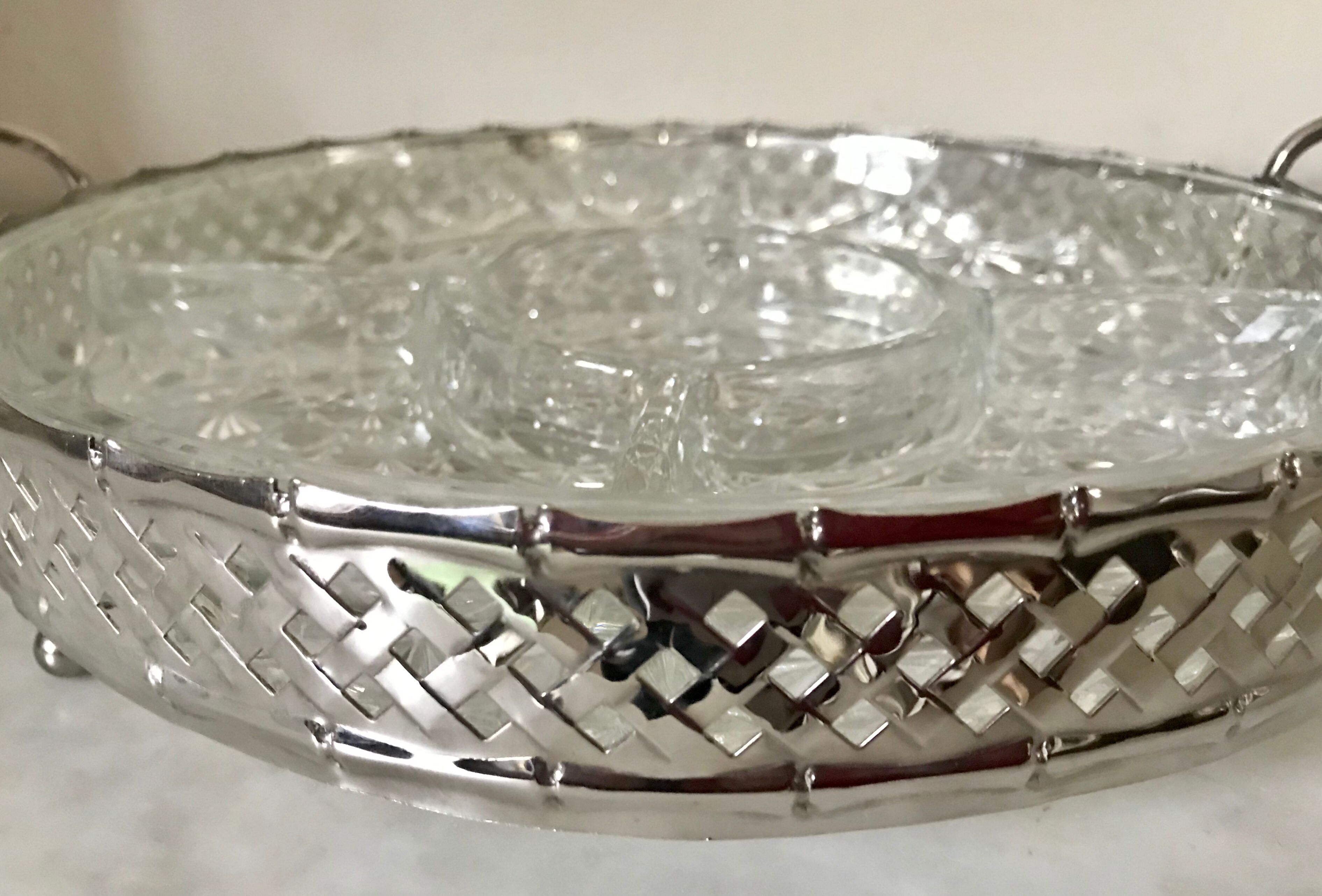 Silver metal aperitif tray circa 1950