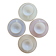 4 vintage Arcopal Arlequin coffee cups - 1960s - Pastel and gold trim