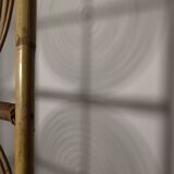 Peacock screen in rattan and bamboo