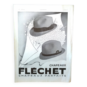 Une publicité papier issue revue 1936 chapeaux Fléchet chapeaux parfaits