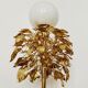 Gilded  italian Hollywood Regency bay leaf table lamp by Sergio Terzani